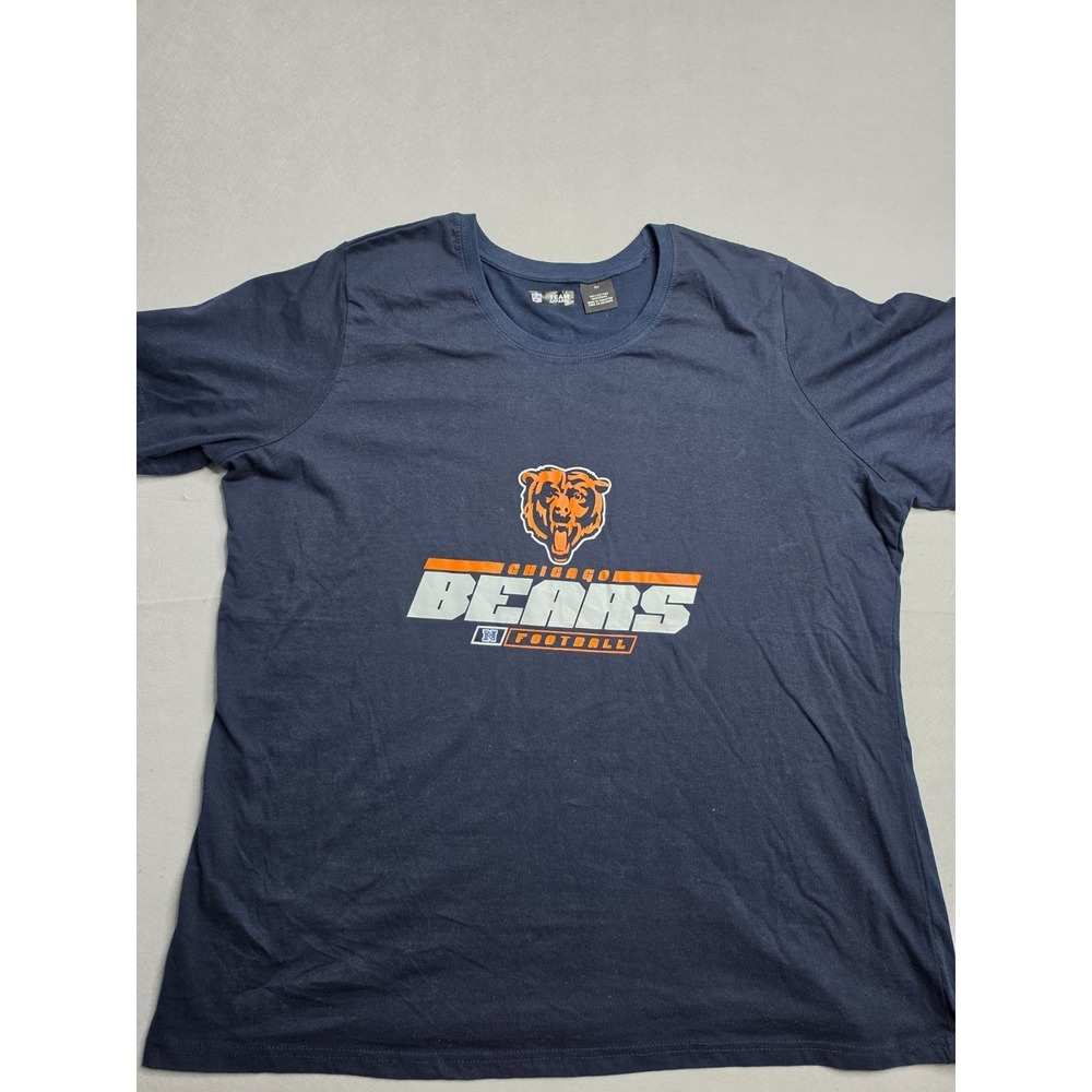 NFL Team Apparel Chicago Bears Football Shirt Mens 3X Navy Blue Graphic Cotton